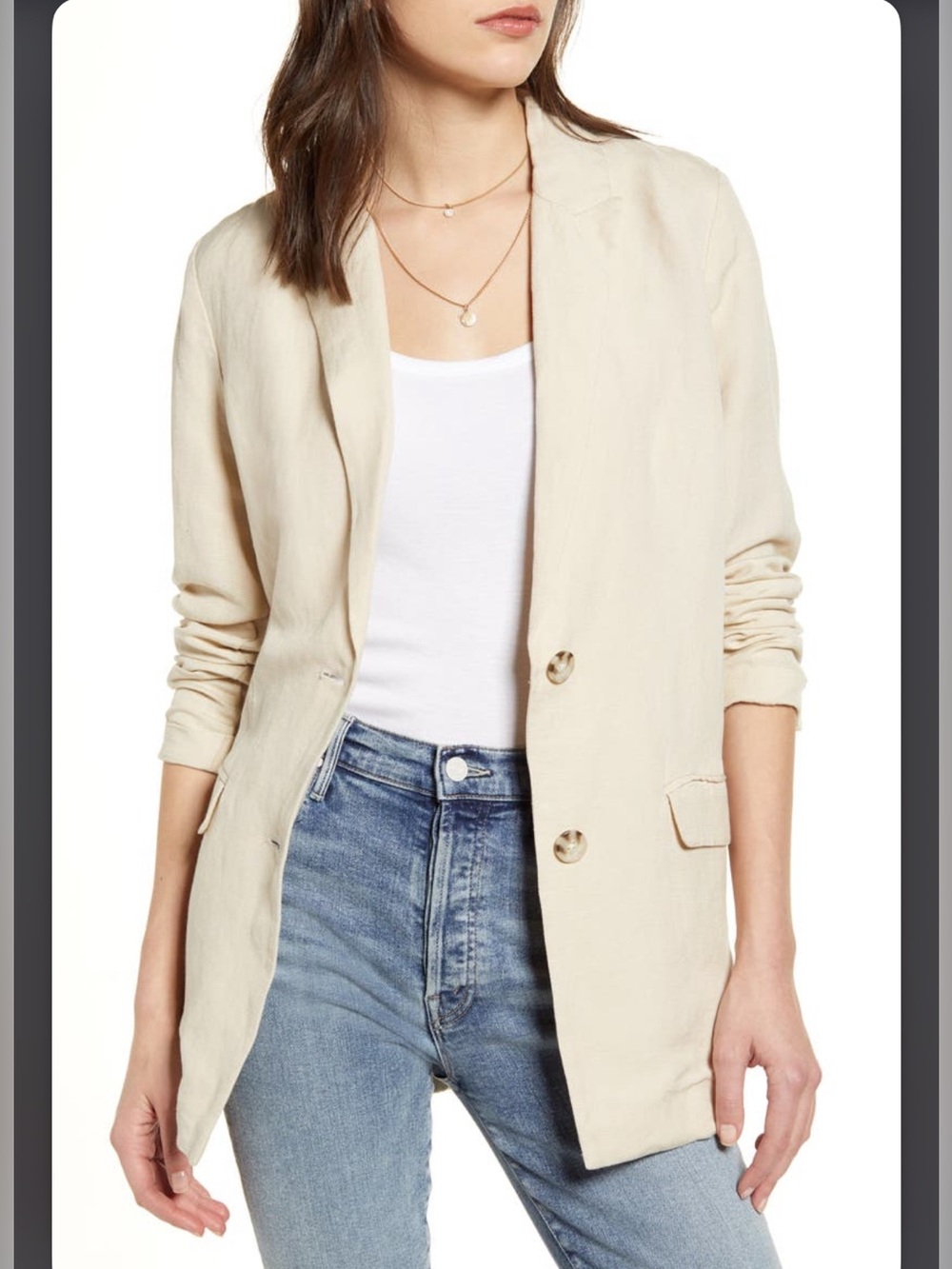 Rails Women's XL Flynn Blazer Linen Blend